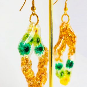 Glixia vert et pierres dorées